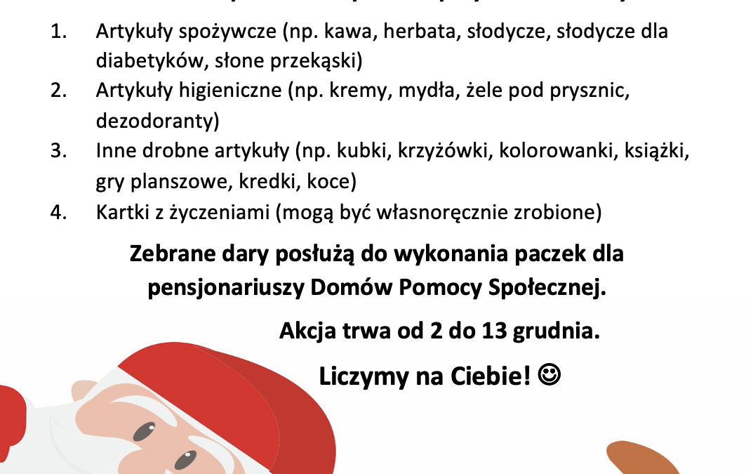 Zapraszamy do akcji „List do św. Mikołaja – DPS Lublin”