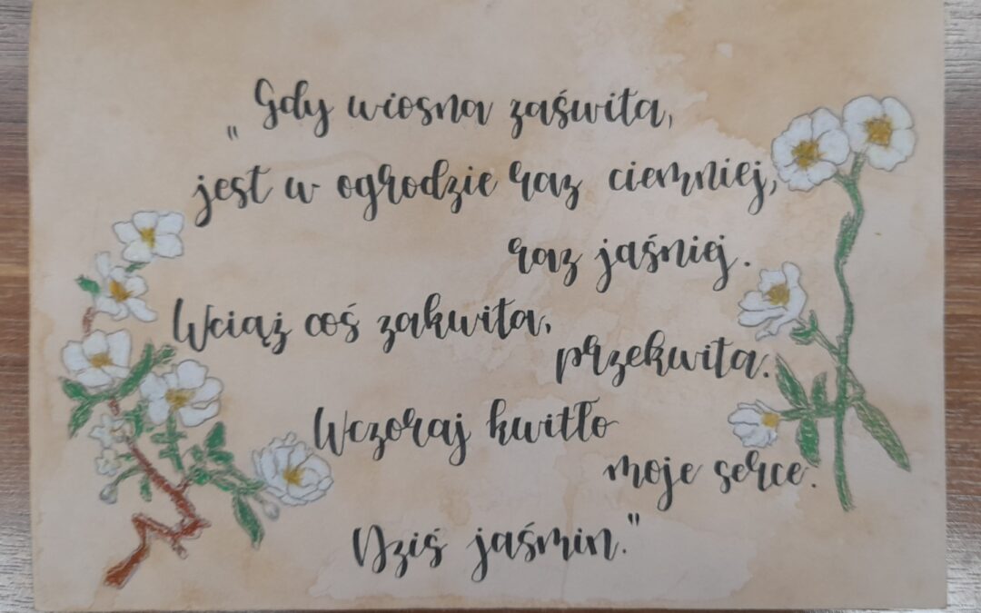 Słowa zapisane pięknem – sukces Marcela z klasy 7C w konkursie kaligraficznym