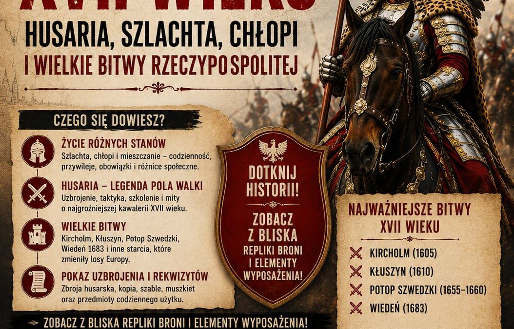 Życie w Polsce XVII wieku – wykład historyczny z pokazem uzbrojenia